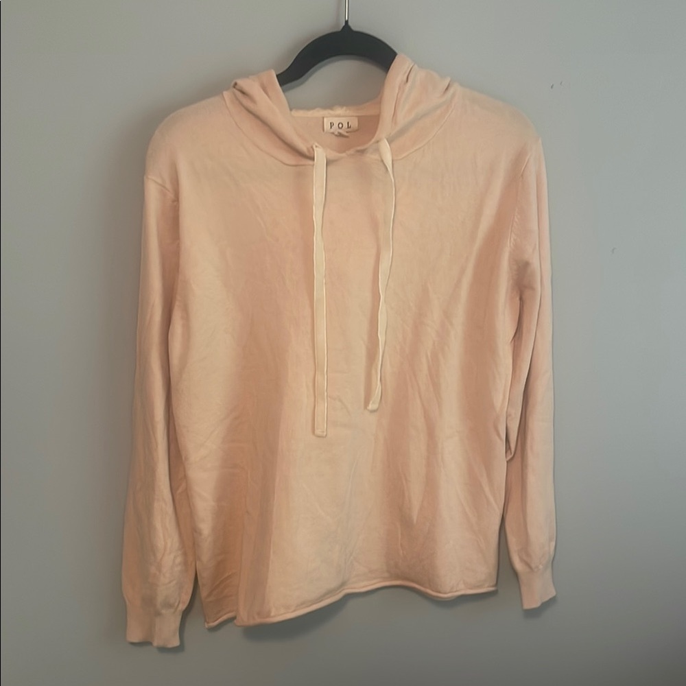 POL Women's Cream Hoodie Top sweater nwot